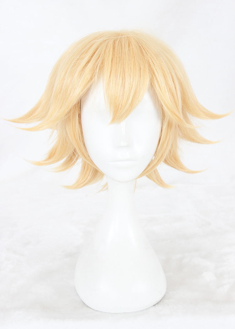 30cm Short Golden AOTU World Jin Wig Synthetic Anime Hair Cosplay Wigs