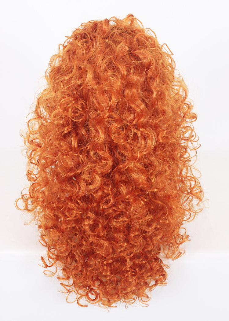 55cm Long Wave Orange Brave Anime Merida Princess Wig Synthetic Cosplay