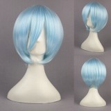 35cm Short Ice Blue Eva Ayanami Rei Synthetic Anime Cosplay Wig CS-001B