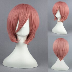 35cm Short Dark Pink HitmanReborn Giotto Synthetic Anime Cosplay Wig CS-001G