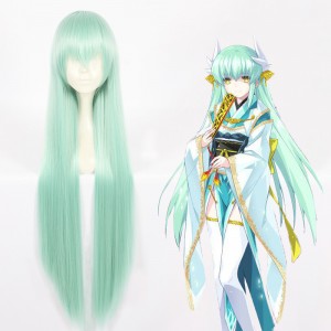 100cm Long Straight Light Green Fate/Grand Order Kiyohime Wig Cosplay Synthetic Anime Hair Wigs CS-366A