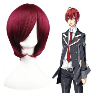 35cm Short Wine Red StArry☆Sky Yoh Tomoe Synthetic Anime Cosplay Wig CS-002A