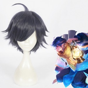 30cm Short Dark Blue Glory of Kings Hair Wigs Synthetic Anime Cosplay Costume Wig CS-365A
