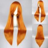 80cm Long Straight Eva Soryu Asuka Langley Wig Synthetic Orange Anime Cosplay Wig CS-033E
