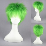 30cm Short Green Mixed Kosuke Ueki Synthetic Anime Cosplay Hair Wig CS-014B