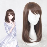 45cm Medium Long Brown Game Love and Producer Heroine Wig Synthetic Anime Cosplay Wig CS-357E