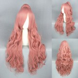 90cm Long Wave Pink Vocaloid Luka Wig Synthetic Anime Cosplay Wigs+One Ponytail CS-076D