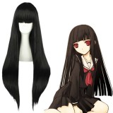 80cm Long Straight Beach Kurotsuchi Nemu Wig Synthetic Black Anime Cosplay Wig CS-033H