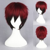 35cm Short Kuroko No Basketball Kagami Taiga Wig Red&Black Mixed Synthetic Anime Cosplay Wigs CS-054A