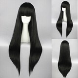 80cm Long Straight Beach Kurotsuchi Nemu Wig Synthetic Black Anime Cosplay Wig CS-033H