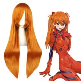80cm Long Straight Eva Soryu Asuka Langley Wig Synthetic Orange Anime Cosplay Wig CS-033E