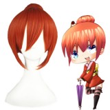35cm Short Orange Gin Tama Kagura Wig Synthetic Anime Cosplay Hair Wigs CS-051A
