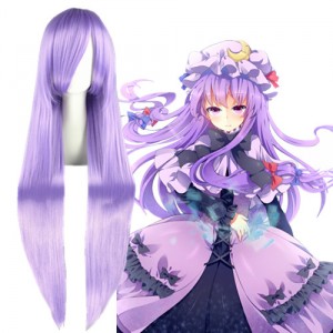 100cm Long Straight Gin Tama Sarutobi Ayame Wig Synthetic Anime Hair Light Purple Cosplay Wig CS-035L