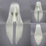 100cm Long Straight Vocaloid Haku Wig Synthetic Hair Silver Gray Anime Cosplay Wigs CS-035W
