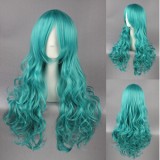 65cm Long Wave Sailor Moon Kaiou Michiru Light Green Synthetic Anime Cosplay Hair Wig CS-031B