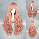 90cm Long Wave Vocaloid Luka Hair Wig Pink Synthetic Anime Cosplay Wigs CS-065A