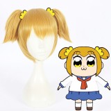 30cm Short Blonde POP Team Epic Popuko Wig Cosplay Synthetic Anime Cosplay Hair Wig+2Ponytails CS-363B
