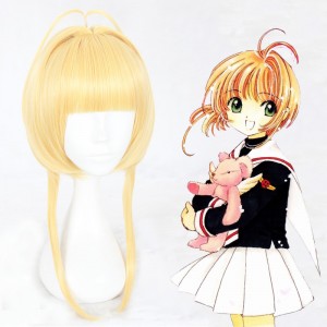 40cm Medium Long Blonde Card Captor Sakura Kinomoto Sakura Wig Synthetic Anime Cosplay Hair Wigs CS-359A