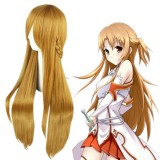 90cm Long Straight Sword Art Online Asuna Wig Synthetic Brown Hair Anime Cosplay Wigs CS-064A
