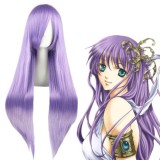 80cm Long Straight Saint Seiya Athena Wig Synthetic Light Purple Anime Cosplay Wig CS-033C