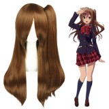 75cm Long Cyuunibyou Demo Koigashitai Nibutani Shinka Wig Brown Anime Cosplay Wigs+One Ponytail CS-073A