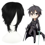 35cm Short Black Sword Art Online Kirigaya Kazuto Wig Synthetic Anime Cosplay Wigs CS-062A
