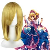45cm Medium Long Straight Touhou Project Alice Margatroid Light Golden Synthetic Anime Cospay Wig CS-028A