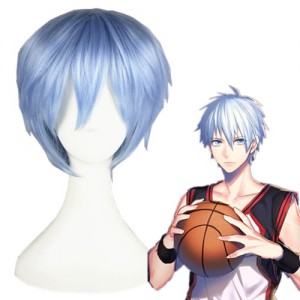 35cm Short Kuroko No Basketball Kuroko Tetsuya Wig Synthetic Hair Ice Blue Anime Cosplay Wigs CS-053A