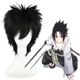 35cm Short Black Naruto Cosplay Uchiha Sasuke Synthetic Anime Cosplay Hair Wig CS-011D