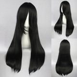 60cm Long Straight Black Bleach Kuchiki Byakuya Synthetic Anime Cosplay Wig CS-029B