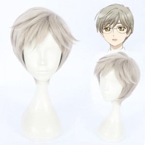 30cm Short Light Gray Card Captor Sakura Cosplay Tukisiro Yukito Anime Wig Synthetic Hair Wig CS-360C
