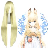 100cm Long Straight APH White Emigre Wig Synthetic Beige Anime Cosplay Wigs CS-035F