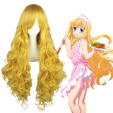 90cm Long Wave Touhou Project Watatsuki no Toyohime Wig Light Gold Anime Cosplay Wigs CS-065B