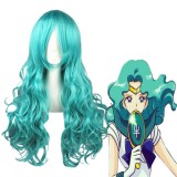 65cm Long Wave Sailor Moon Kaiou Michiru Light Green Synthetic Anime Cosplay Hair Wig CS-031B