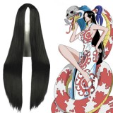 100cm Long Straight One Piece King Wig Synthetic Black Anime Cosplay Wigs CS-035C