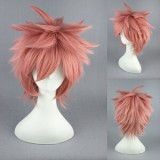 35cm Short Pink Fairy Tail Natsu Dragneel Synthetic Anime Cosplay Wig CS-011C