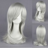 55cm Medium Long Nabari no Ou Kurookano Shijima Silver White Cosplay Hair Wig CS-026A