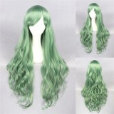 80cm Long Wave Green Wigs Girls Hair Synthetic Anime Cosplay Lolita Wig CS-127A