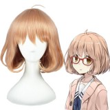 35cm Short Curly Kyokai no Kanata Kuriyama Mirai Wig Light Pink Anime Cosplay Wigs CS-092A