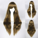 70cm Long Curly Dark Flaxen Wigs Synthetic Woman Hair Anime Cosplay Lolita Wig CS-107A