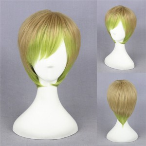 35cm Short Green Mixed Boy Wigs Synthetic Anime Cosplay Lolita Wig CS-099A