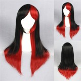 65cm Long Straight Red&Black Mixed Wig Synthetic Anime Cosplay Lolita Wigs CS-125A