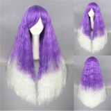 70cm Long Wave Purple&White Mixed Wigs for Girls Synthetic Hair Anime Cosplay Lolita Wig CS-104A