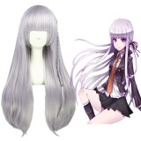 75cm Long Straight Light Purple Dangan Ronpa Kirigiri Kyoko Wig Synthetic Anime Cosplay Wigs CS-117C