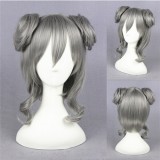 45cm Medium Silver Gray Vocaloid Cosplay Hair Synthetic Anime Cosplay Wigs CS-111A