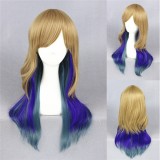 60cm Long Straight Color Mixed Wigs Synthetic Woman Hair Anime Cosplay Lolita Wig CS-109A