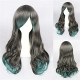 65cm Long Wave Color Mixed Wigs for Girls Synthetic Hair Anime Cosplay Lolita Wig CS-102A