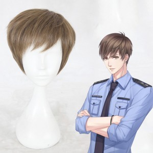 short brown male cosplay wig