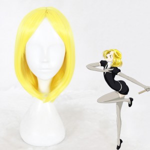 35cm Short Yellow Land of the Lustrous Yellow Diamond Wig Synthetic Anime Cosplay Wigs CS-352F
