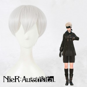 30cm Short Silver Gray NieR:Automata 9S Wig Synthetic Anime Cosplay Hair Wigs CS-327A